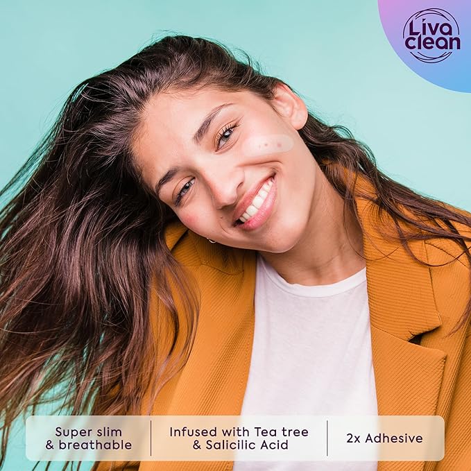 60CT Large Pimple Patches - Hydrocolloid Acne Patches with Salicylic Acid, Tea Tree & Calendula Oil - Full Face Pimple Patch - Blemish Patch for Chin, Nose, Forehead, Body - Hydrocolloid Bandages XL