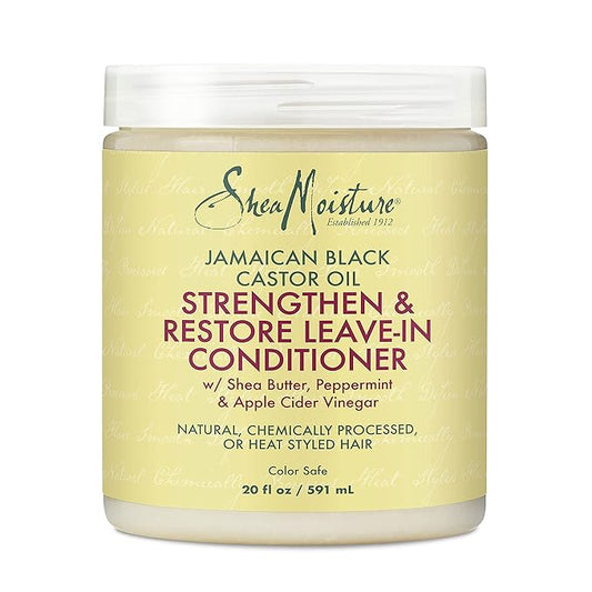 SheaMoisture Leave In Conditioner Conditioner For Hair Jamaican Black Castor Oil To Soften and Detangle Hair 20 oz