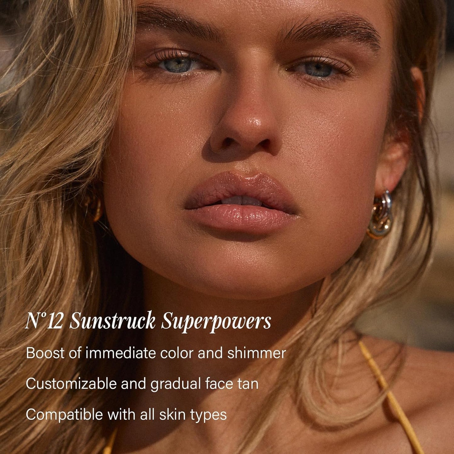 '+ Lux Unfiltered N°12 Sunstruck Face Tanning Drops - Fragrance Free Bronzing Drops for Face with Hyaluronic Acid, Coconut Water, & Passionfruit Oil - Cruelty Free & Vegan Self Tanner