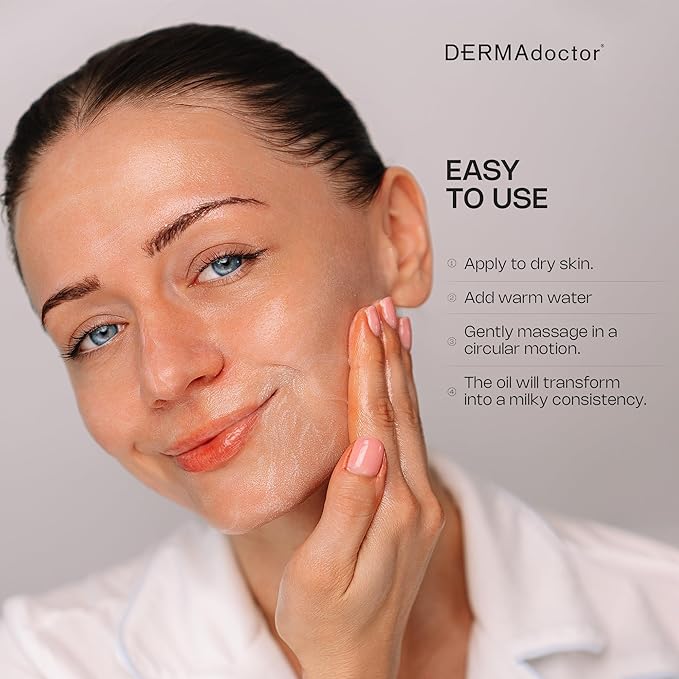 DERMAdoctor Jojoba Oil for Face Wash – Gentle Face Cleansing oil Makeup Remover for Sensitive Skin – Unscented Dermatologist Tested Hydrating Cleanser with Jojoba & Hibiscus Extract, 6.67 fl oz