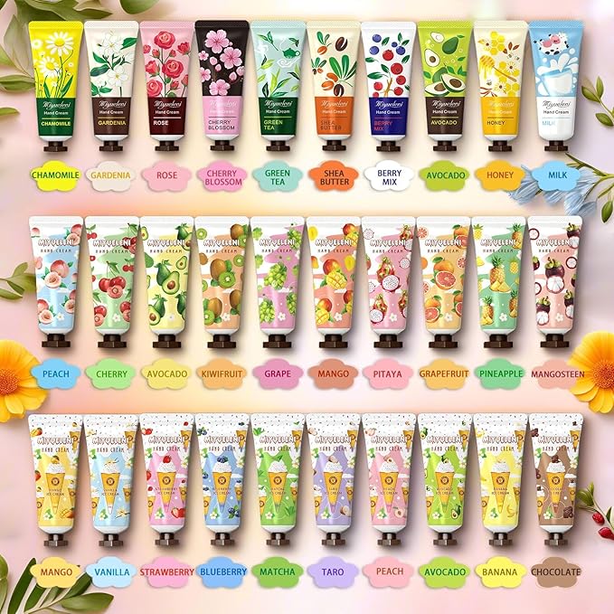30 Pack Hand Cream Gift Set, Natural Plant Scents, Moisturizing Hand Lotion Travel Size, Gifts for Women, Birthday, Mother's Day, Valentine's Day, Christmas, Thank You Gifts