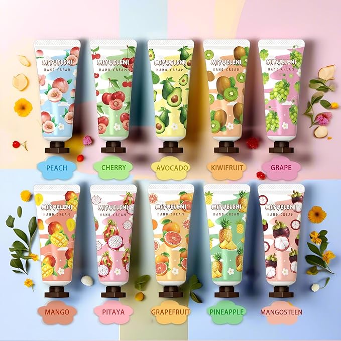 10 Pack Hand Cream Gift Set, Natural Plant Scents, Moisturizing Hand Lotion Gift Set, Gifts for Women, Birthday, Mother's Day, Valentine's Day, Christmas, Thank You Gifts Travel Size