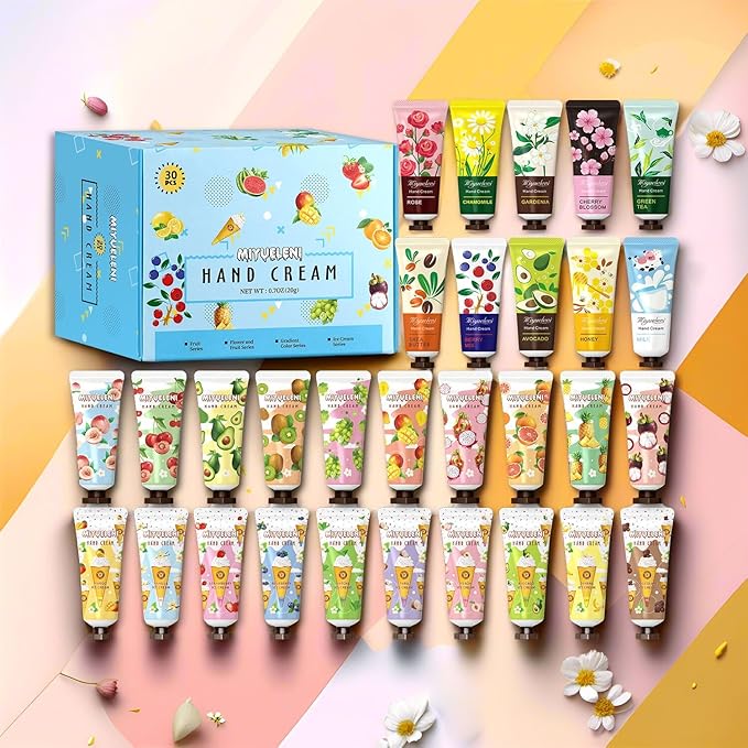 30 Pack Hand Cream Gift Set, Natural Plant Scents, Moisturizing Hand Lotion Travel Size, Gifts for Women, Birthday, Mother's Day, Valentine's Day, Christmas, Thank You Gifts