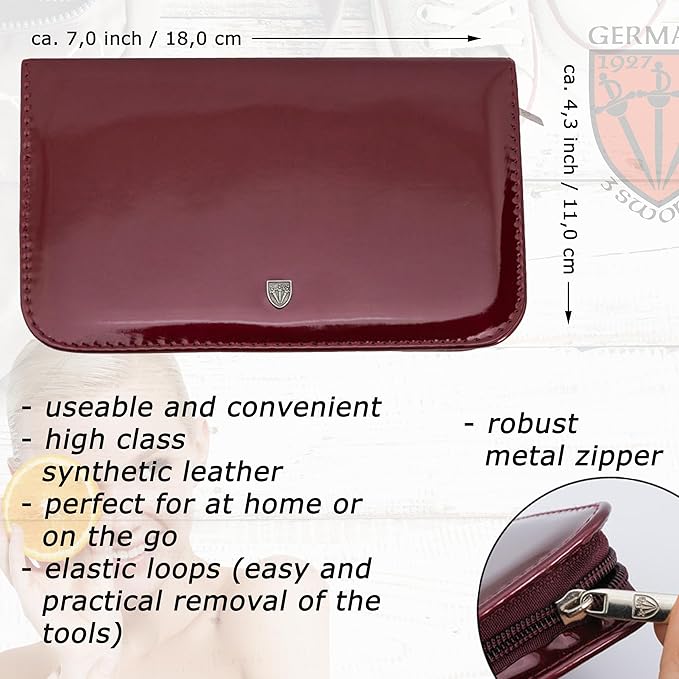3 Swords Germany - brand quality 10 piece manicure pedicure grooming kit set for professional finger & toe nail care scissors clipper fashion leather case in gift box, Made by 3 Swords (6226)