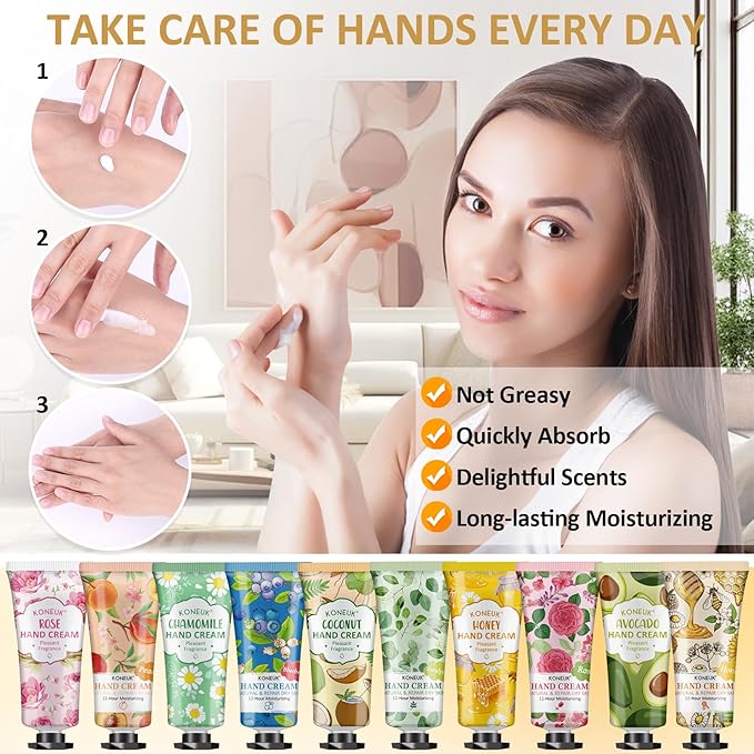 8 Pack Hand Cream Gifts Set For Women, Mini Hand Lotion Travel Size for Dry Cracked Hands, Bulk Hand Cream for Mom Gifts, Bridal Shower Favors, Birthday Gifts and Small Gifts for Women