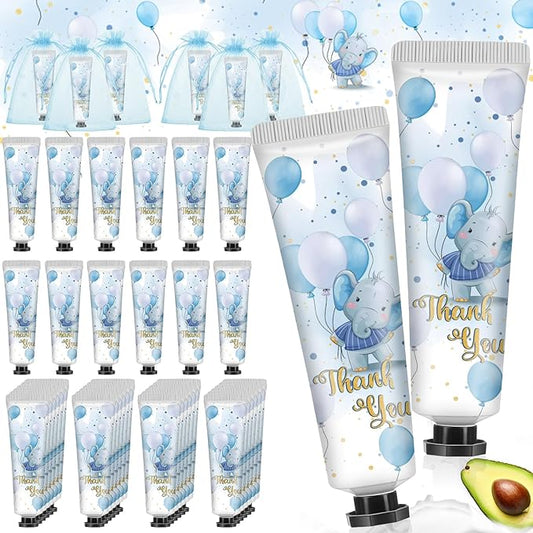 48 Sets Blue Elephant Hand Cream Gifts Bulk Baby Shower Hand Cream Travel Size Lotion Bulk Fall Thanksgiving Party Supplies Favors Birthday Wedding for Guest