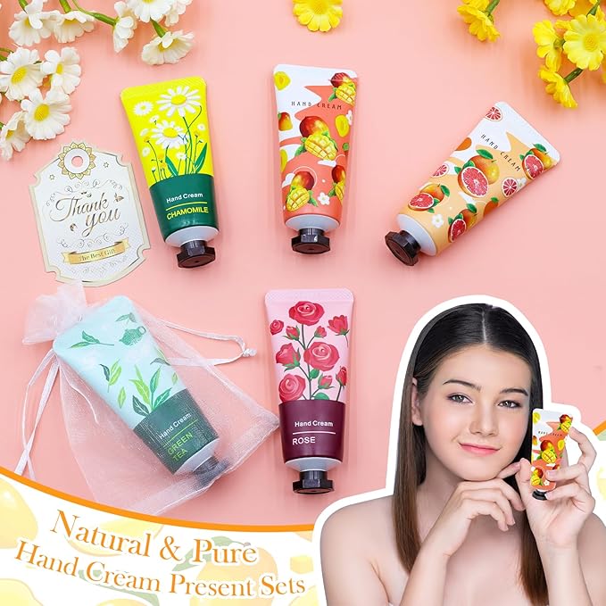 96 Pack Hand Cream for Women, Mini Hand Lotion Travel Size for Dry Cracked Care, Natural Plant Fragrance Moisturizer Present Set for Mother, Teacher Appreciation and Bridesmaid Present