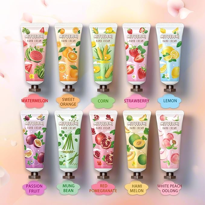 10 Pack Hand Cream Gift Set, Natural Plant Scents, moisturizing Hand Lotion Travel Size, Gifts for Women, Birthday, Mother's Day, Valentine's Day, Christmas, Thank You Gifts