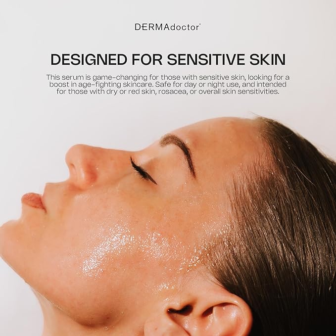 DERMAdoctor Calm Cool + Corrected Dermatologist Formulated Bakuchiol Retinol Alternative Serum for Sensitive Skin; Anti Aging Serum for Fine Lines, Wrinkles, Brightening and Pore Minimizing - 1.01 oz