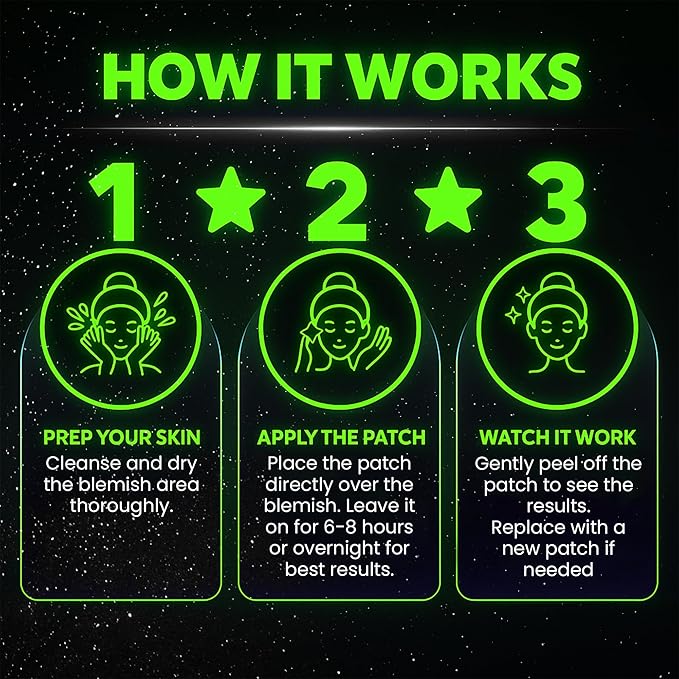 Andlane 280Pcs Star Pimple Patches for Face - Pimple Patches Cute Stars - Hydrocolloid, Salicylic Acid, Tea Tree Oil, Centella - Glow in the Dark, 3 Sizes Zit Stickers