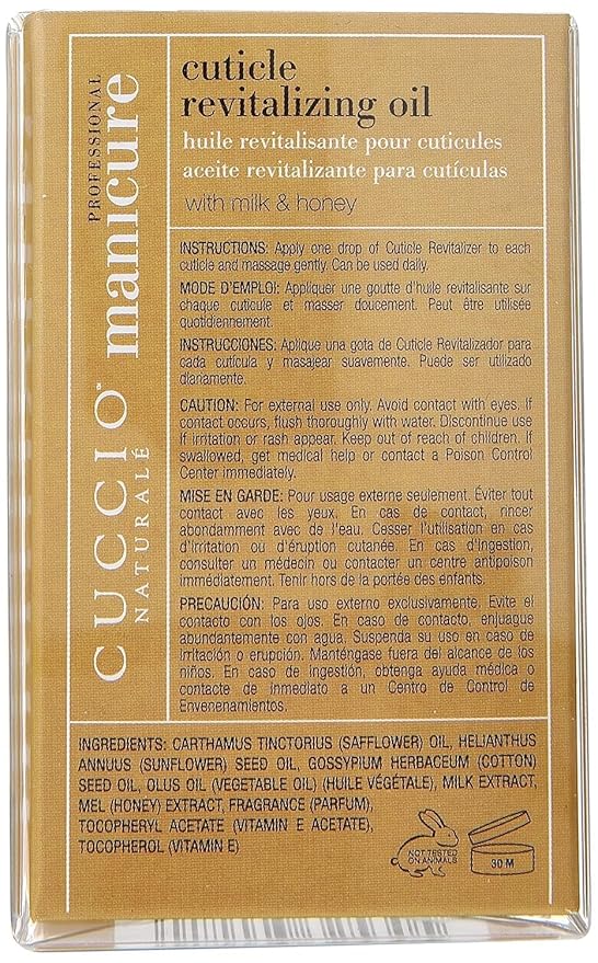 Cuccio Naturale Revitalizing- Hydrating Oil For Repaired Cuticles Overnight - Remedy For Damaged Skin And Thin Nails - Paraben /Cruelty-Free Formula - Milk And Honey - 2.5 Oz
