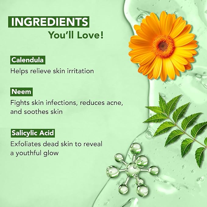 Botanic Hearth Calendula & Salicylic Acid Body Wash | Shower Gel 16 Fl Oz | Exfoliating Body Cleanser With Neem Leaf Extract & Vitamin E | Sulfate & Paraben|Free