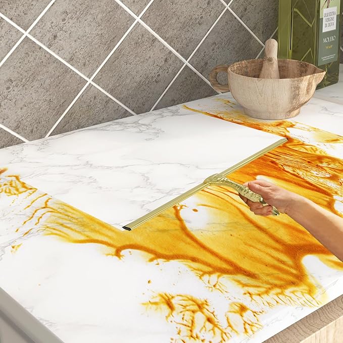 All-Purpose Silicone Shower Squeegee for Shower Glass Door,with 2 Hooks & Pink Mini Squeegee,for Bathroom Glass, Car, Tile Wall, Mirror Cleaning - Easy-Grip Handle 12 Inch Golden