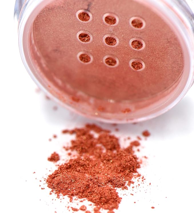 Coral Reef Dark Peach Pink Loose Eyeshadow Powder Pigment, Single Glitter Mineral Dust Jar Pot, Talc & Paraben Free, No Animal Testing & Cruelty Free