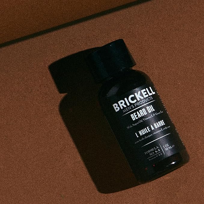 Brickell Men's Beard Oil for Men, Natural and Organic Argan and Jojoba Oil to Strengthen and Soften Hair, 1 Ounce, Scented