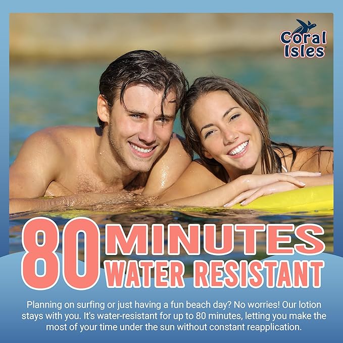Sunscreen SPF 50 | Hawaii Compliant as Reef Safe | Octinoxate & Oxybenzone Free | Broad Spectrum UVA/UVB Protection | Water Resistant 80 Min. | Fragrance Free | 16 Fl Oz (Pack of 1))