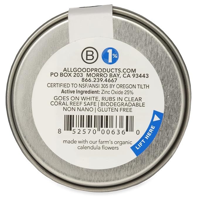 All Good Zinc Butter Sunscreen - Travel Size, Zinc Oxide Face, Nose, Ears Sunscreen, UVA/UVB Broad Spectrum SPF 50+ Water Resistant, Coral Reef Friendly (1 oz)(3-pack)