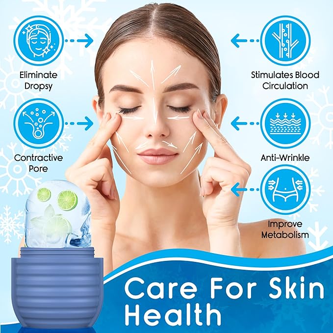 1Pcs Ice Roller for Face, Ice Face Roller, Reusable Silicone Ice Mold for Face, Facial Beauty Ice Roller Skin Care Tools for Shrink Pores Anti Wrinkle Reduce Puffiness (Brown)