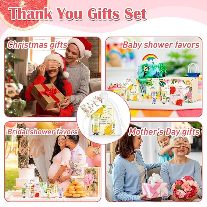 30 Pack Bulk Facial Mask, Bulk Hand Cream and Bulk Lip Balm Sets, Bridesmaid Gifts, Thank You Gifts, Bridal Shower Favors and Baby Shower Party Favors for Guests, Birthday Gifts, Small Gifts for Women