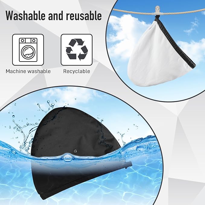 Castor Oil Pack Wrap for Head,Elastic and Reusable Hat Organic Cotton for Women Sleeping,Double Waterproof Layers Castor Patch Kit for Thinning, Balding, Dry and Damaged Hair