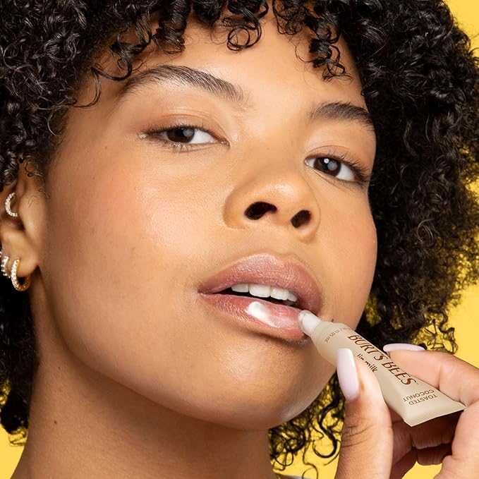 Burt’s Bees Lip Milk, Daily Lip Moisturizer, Toasted Coconut, Vitamin Enriched Moisturizing Lip Balm with Almond Milk and Jojoba Oil, Hydrating for Softer Lips, 1 Tube, 0.34 Fl Oz
