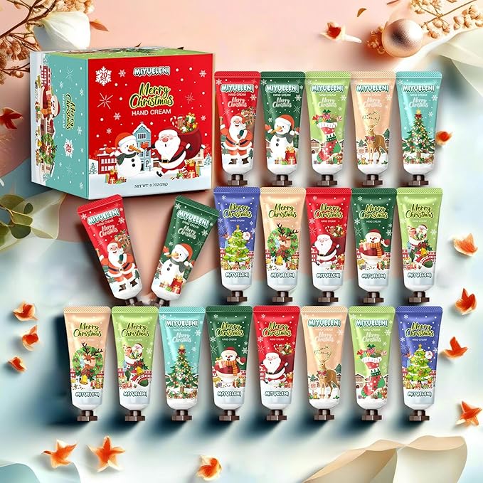 20 Pack Christmas Hand Lotion Gifts Set，Moisturizing Hand Cream for Women, Moms & Coworkers，Mini Travel Size Holiday Gifts, Stocking Stuffers & Bulk Gifts for Christmas Appreciation 20ml