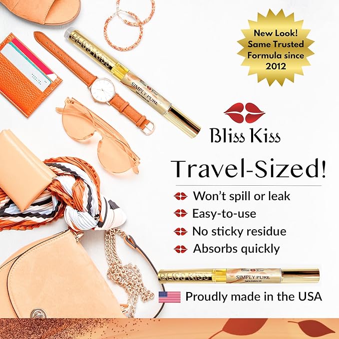 Bliss Kiss | 1 Pumpkin Spice Latte Fragrance | Nail Oil Cuticle Pen w/Vitamin E & Jojoba⏤Nail Strengthener Nail Growth Serum for Brittle Peeling Breaking Thin Nails