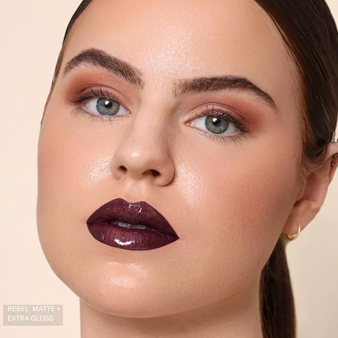 The Lip Bar - Nonstop Liquid Matte Lipstick, Rebel (Deep Burgundy) - High Pigment - One Swipe - Long Lasting - Jojoba Oil, Vitamin E - Vegan, Gluten Free, Cruelty Free - Makeup & Cosmetics - .24 fl oz