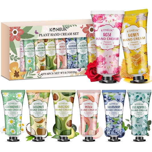 8 Pack Hand Cream Gifts Set For Women, Mini Hand Lotion Travel Size for Dry Cracked Hands, Bulk Hand Cream for Mom Gifts, Bridal Shower Favors, Birthday Gifts and Small Gifts for Women