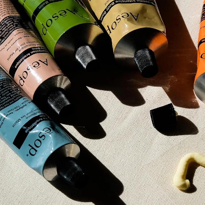 Aesop Reverence Aromatique Travel Size Hand Balm | Lotion that Gently Exfoliates Dry Hands + Nourishes with Macadamia Seed Oil and Shea Butter | 2.4 oz / 75 mL (Pack of 2)