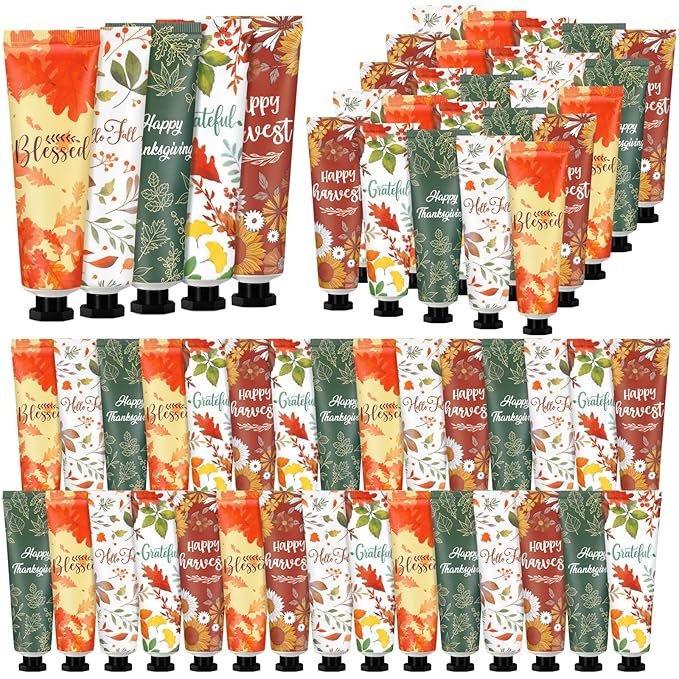 60 Pcs Fall Hand Lotion Bulk Gifts for Women Maple Leaves Hand Cream Gift Natural Botanical Fragrance Lotion for Chapped Hands 30ml Mini Travel Working Autumn Thanksgiving Party Supplies