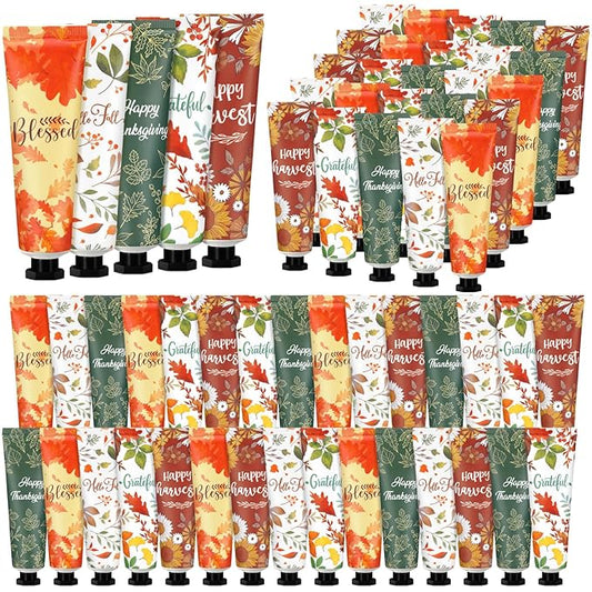60 Pcs Fall Hand Lotion Bulk Gifts for Women Maple Leaves Hand Cream Gift Natural Botanical Fragrance Lotion for Chapped Hands 30ml Mini Travel Working Autumn Thanksgiving Party Supplies