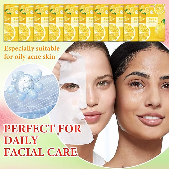 10 Pack Variety Facial Sheet Masks Skin Care Set, Hydrating Bulk Sheet Face Masks Skincare Gifts Set for Women Men, Long Lasting Moisturizing Face Mask Skincare for All Skin Type（A6)