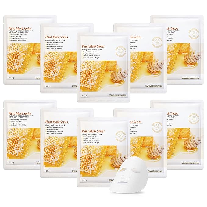 10 Pack Variety Facial Sheet Masks Skin Care Set, Hydrating Bulk Sheet Face Masks Skincare Gifts Set for Women Men, Long Lasting Moisturizing Face Mask Skincare for All Skin Type（B7)