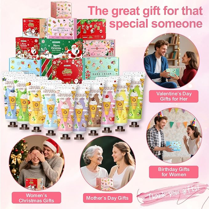 10 Pack Hand Cream Gift Set, Natural Plant Scents Moisturizing Hand Lotion, Gifts for Women, Birthday, Mother's Day, Valentine's Day, Christmas, Thank You Gifts，Travel Size 20ml