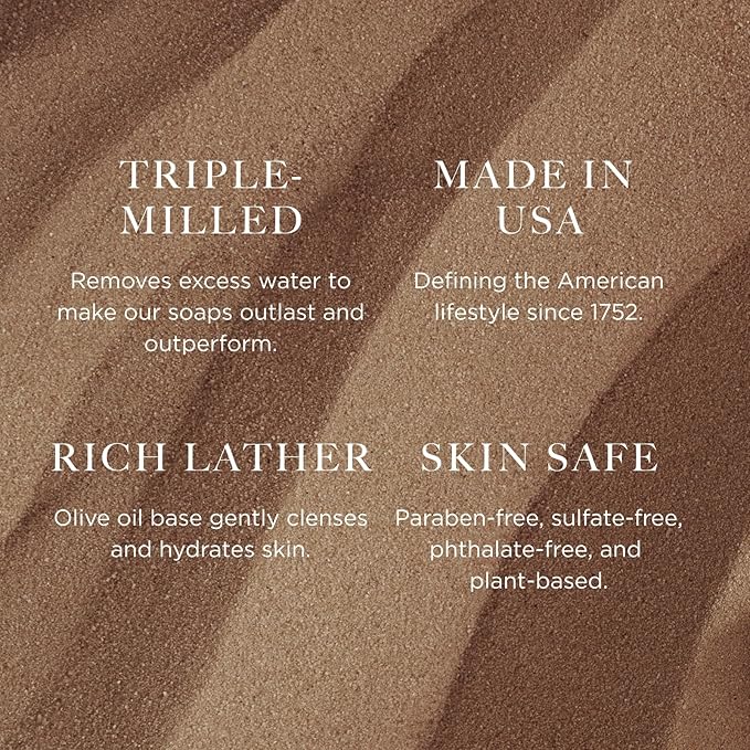 Caswell-Massey LX48 Natural Bar Soap for Men, Moisturizing Body Soap Bar for All Skin Types, Made with Essential Oils & Plant-Based Formula for Soft Skin, Made in USA, 5.8 oz