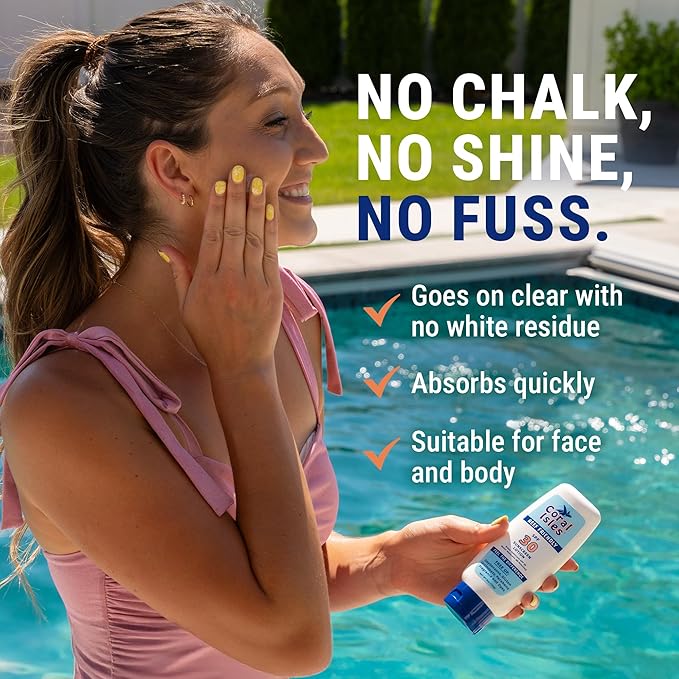 Sunscreen SPF 30 | Hawaii Compliant as Reef Safe | Octinoxate & Oxybenzone Free | Broad Spectrum UVA/UVB Protection | Water Resistant 80 Min. | Fragrance Free | 6 Fl Oz (Pack of 1))
