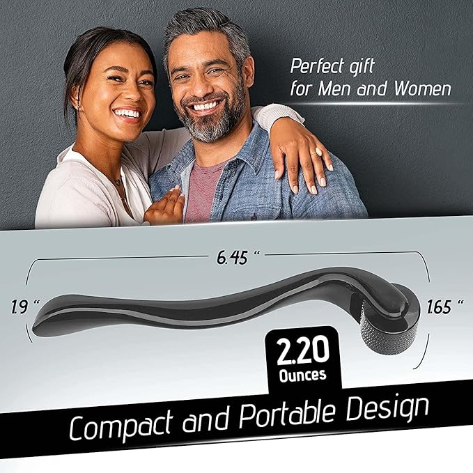 Boolavard Derma Roller Microneedle Roller for Face with 3 Different Size(0.2mm, 0.25mm, 0.3mm) Beard Roller, Hair Face Skin Micro Needle Face Roller Scalp Roller