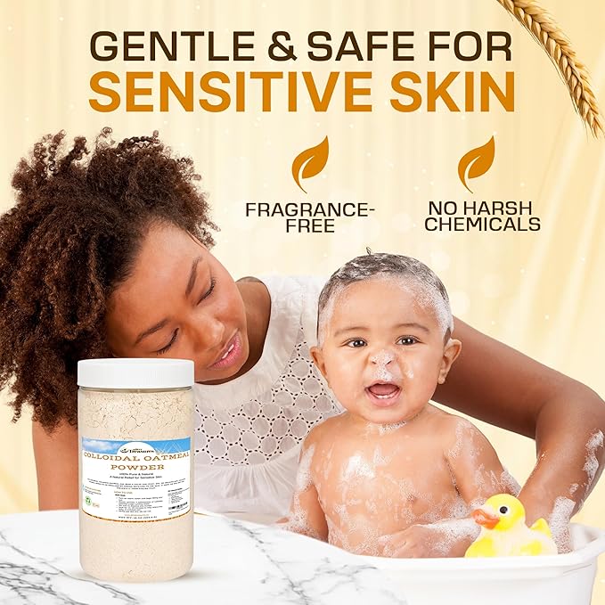 Dirty Treasures Colloidal Oatmeal Bath | Eczema & Itchy Skin Relief | Baby-Safe, 100% Natural, Fragrance-Free | 1 lb (16oz)
