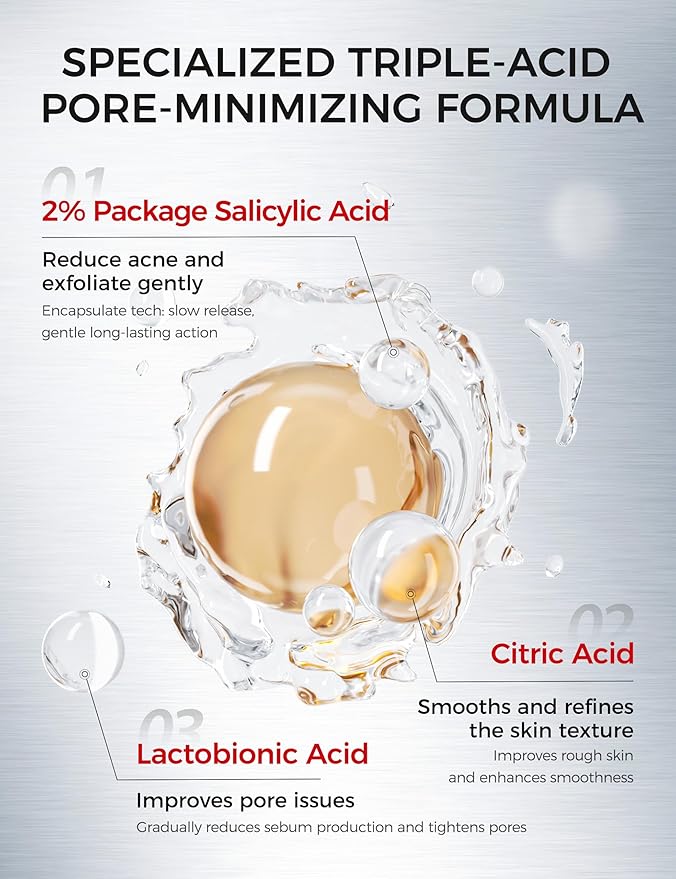 2% Salicylic Acid Serum for Acne Prone Skin | Pore Minimizer Exfoliant with AHA PHA Tranexamic Acid Niacinamide & Tembusu Extract | Oil Control & Blemish Treatment | 1 Fl Oz