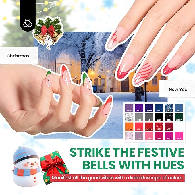 Beetles Gel Nail Polish Set, 70 PCS 60 Colors Red Green Pink Brown Blue Nude Glitter Gel Nail Polish Kit with Base Glossy & Matte Top Coat Gel Polish for Beginners DIY Salon Christmas Gifts for Women