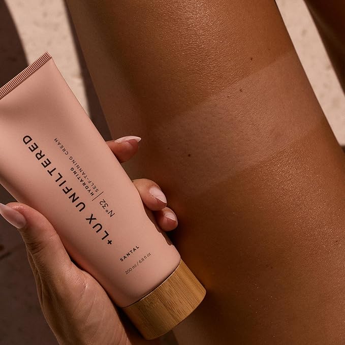 '+ Lux Unfiltered N°32 Gradual Self Tanner, Hydrating Self Tanning Lotion with Shea Butter & Squalane - Non-Sticky, No Transfer, Natural-Looking Tan - Vegan & Cruelty-Free Sunless Tanner - Santal