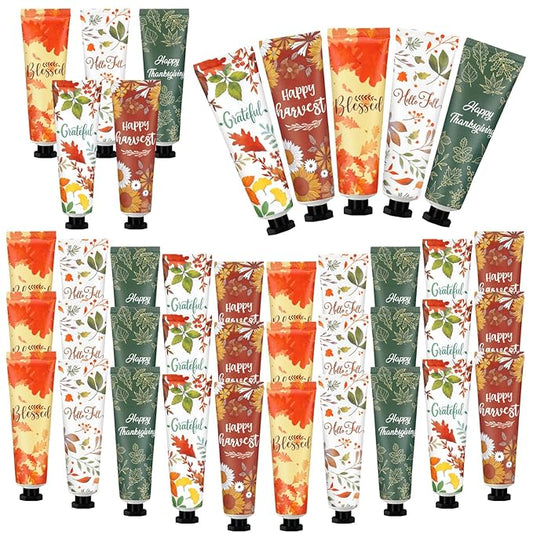 40 Pcs Fall Hand Lotion Bulk Gifts for Women Maple Leaves Hand Cream Gift Natural Botanical Fragrance Lotion for Chapped Hands 30ml Mini Travel Working Autumn Thanksgiving Party Supplies
