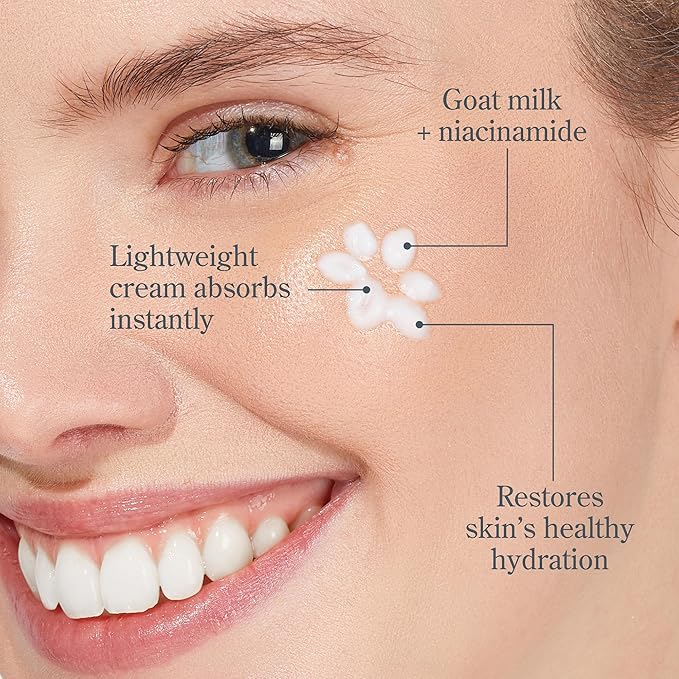 Beekman 1802 Bloom Face Cream, Goat Milk Moisturizer - Hydrates, Nourishes & Restores Skin Barrier - Infused with Epsom Salt & Niacinamide - Safe for All Skin Types - Fragrance-Free, Cruelty-Free