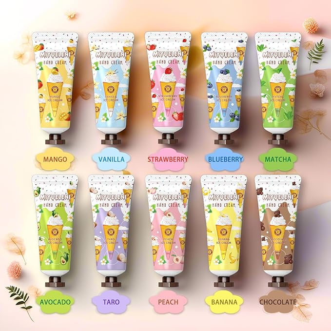 10 Pack Hand Cream Gift Set, Natural Plant Scents Moisturizing Hand Lotion, Gifts for Women, Birthday, Mother's Day, Valentine's Day, Christmas, Thank You Gifts，Travel Size 20ml