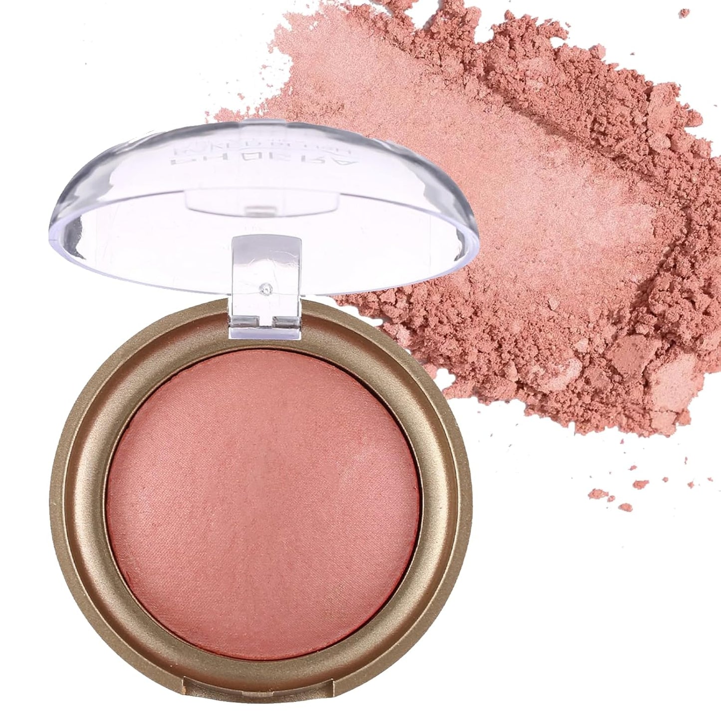 Baked Blush, Marbleized Blush for Cheeks, Shimmery Satin Finish Blushes Powder Palette, Buildable Color Natural Face Makeup Powder
