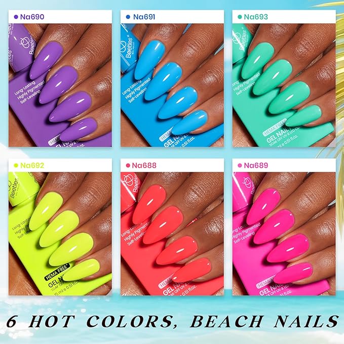 Beetles Halloween Gel Nail Polish Set with Mini LED Nail Lamp Purple Red Green Yellow Gel Polish with Base Top Coat Nail Art Brushes Salon DIY Gift Basket for Women