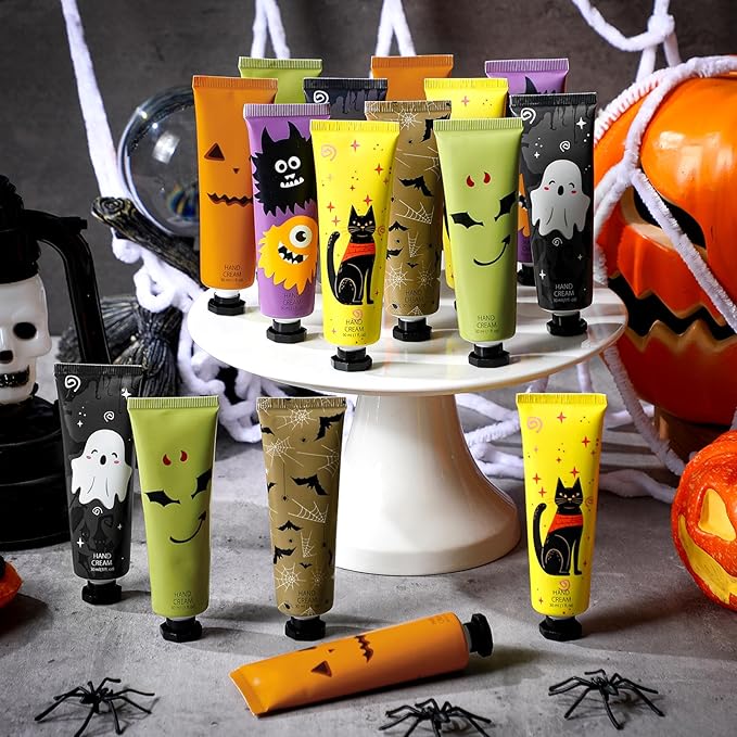 36 Pack Halloween Hand Cream Gift Sets for Women Ghost Mini Hand Lotion Bulk Travel Size Moisturizing Cream Halloween Party Favors Gifts for Stocking Stuffers 6 Natural Plant Fragrances