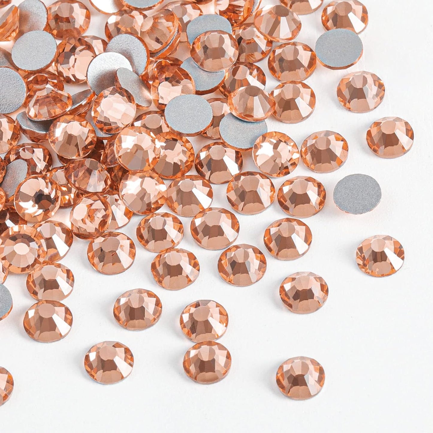 beadsland Flat Back Crystal Rhinestones Round Gems for Nail Art and Craft Glue Fix,Champagne (1.9-2.0mm) SS6/1440pcs