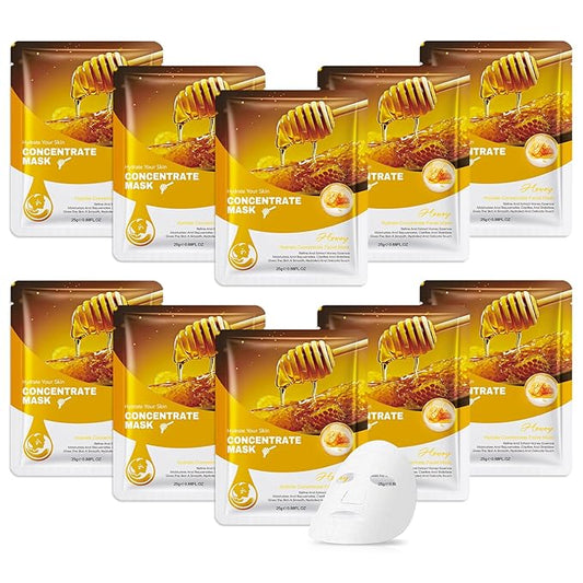 10 Pack Variety Facial Sheet Masks Skin Care Set, Hydrating Bulk Sheet Face Masks Skincare Gifts Set for Women Men, Long Lasting Moisturizing Face Mask Skincare for All Skin Type（C3)